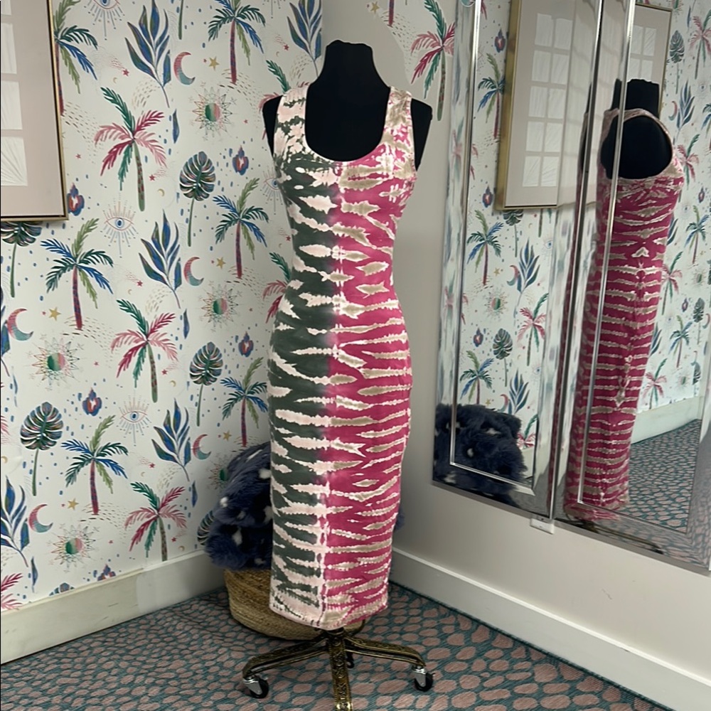 Young Fabulous & Broke Red and White Bodycon Midi Dress